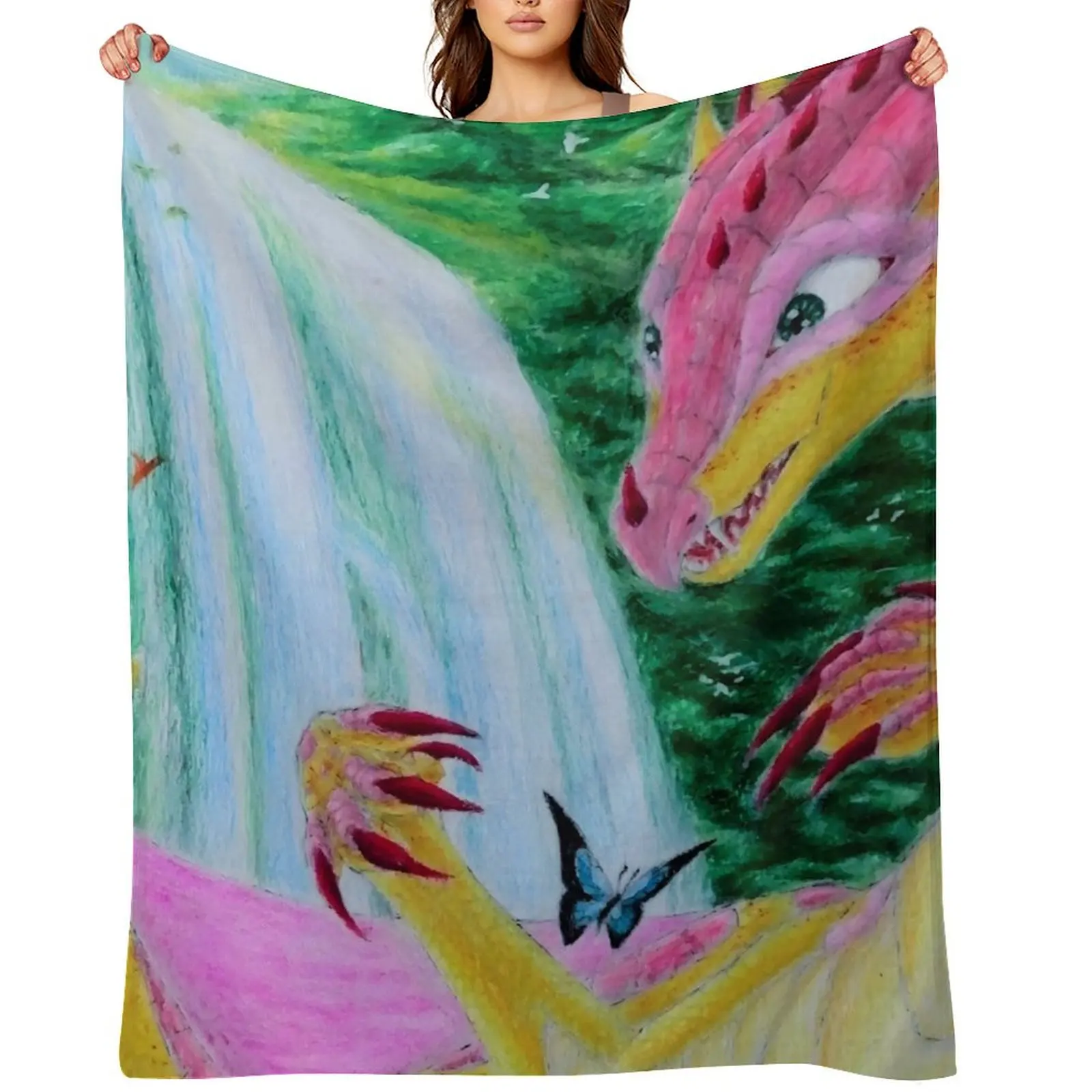Kinkajou Jade Winglet - Wings of Fire Throw Blanket Flannels Bed linens Thin Decorative Beds Blankets