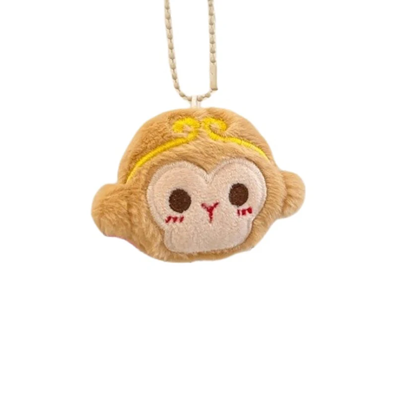 Monkey King Plush Keychain Toy Cartoon Capybara Sun WuKong Stuffed Doll Pendant Car Key Ring Backpack Bag Decor Kid Gift