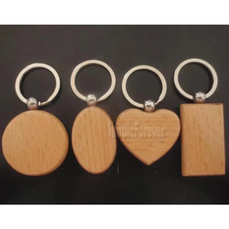 Wholesale 500pcs Blank House Wooden Key Chain DIY Promotion Customized Key Tags Promotional Gifts