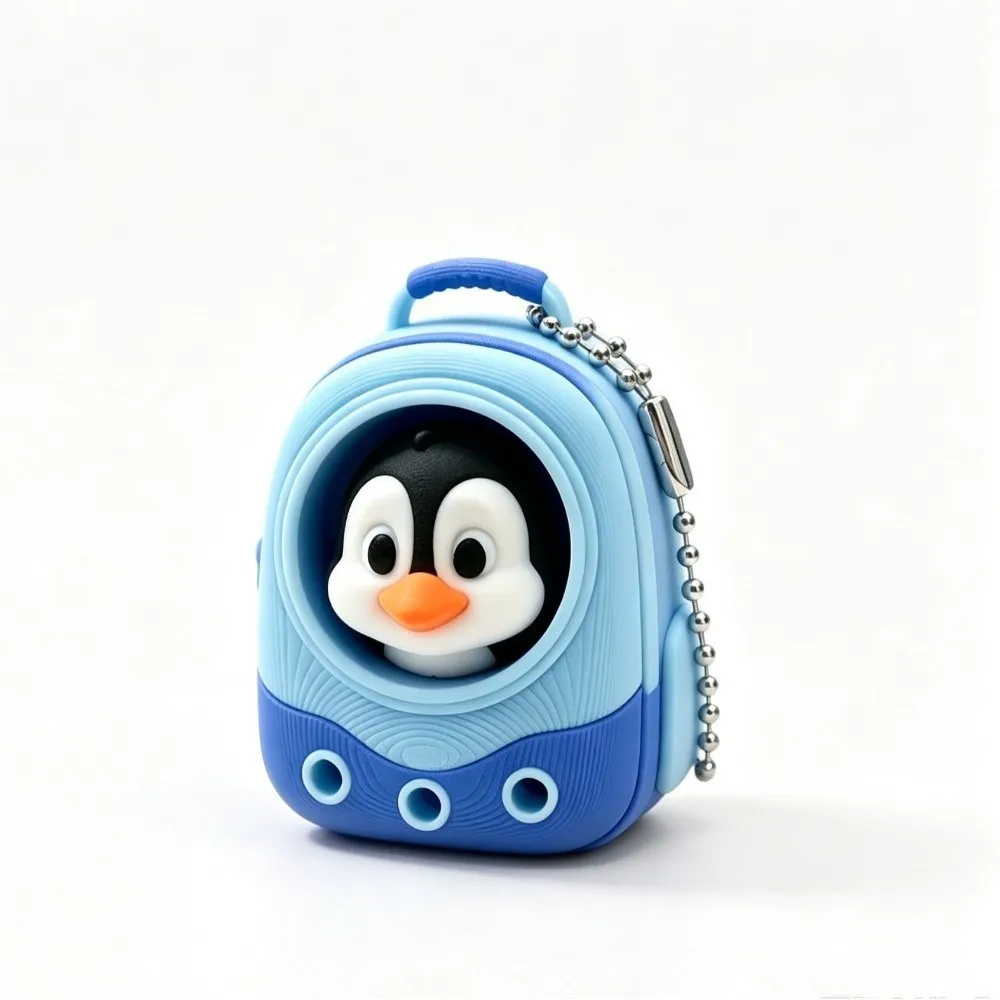 3D Printed Decompression Mechanical Blue Axis Keychain Style Fidget Compact Size Press Design Pendant Decoration
