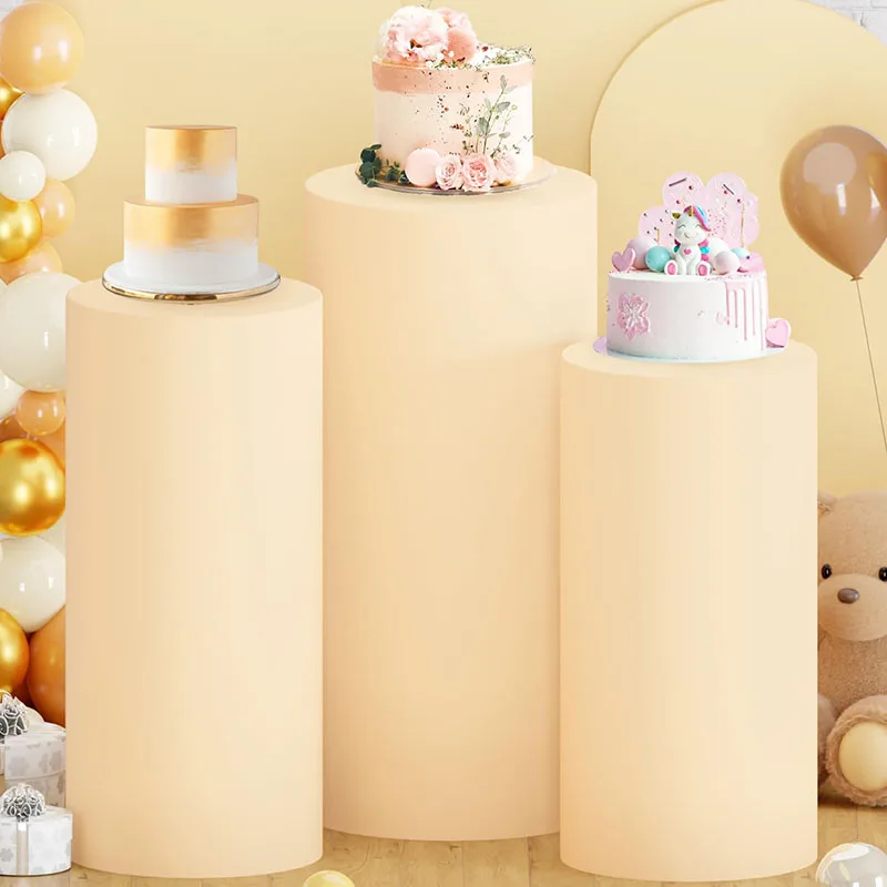 1-5 Stück Zylinder-Ständerbezüge aus Spandex für Party-, Hochzeits- oder Babyparty-Dekoration (Nur Stoffbezüge) – Detail 3