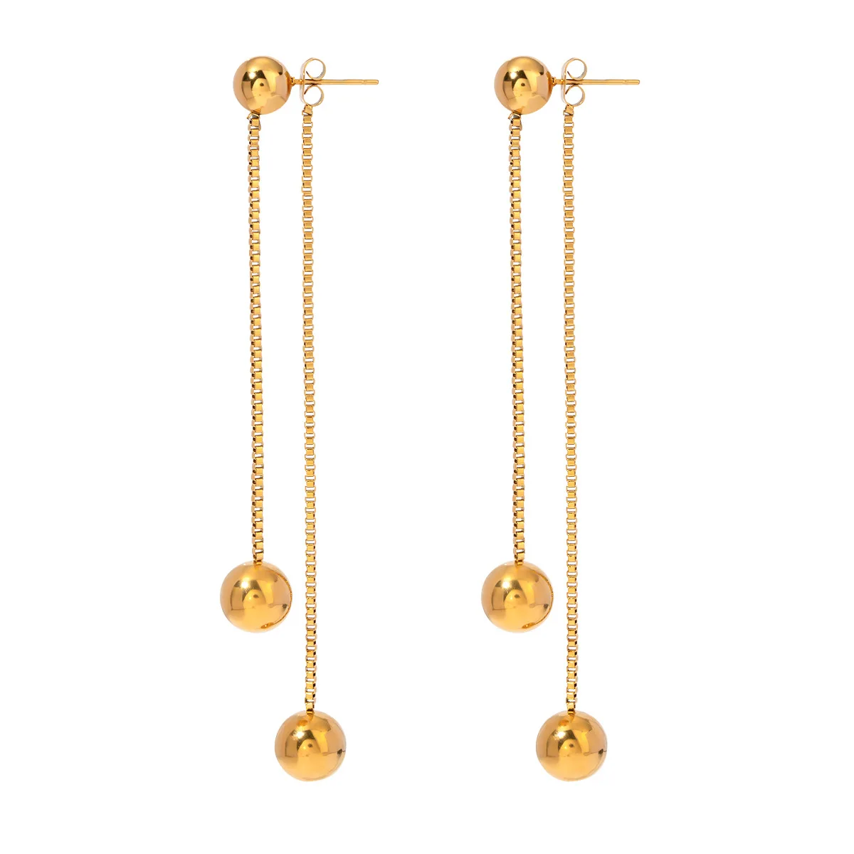 

Stainless Steel PVD 18K Gold Plated Tarnish Waterproof Small Ball Dropping Earrings For Woman Jewelry Wholesale INS