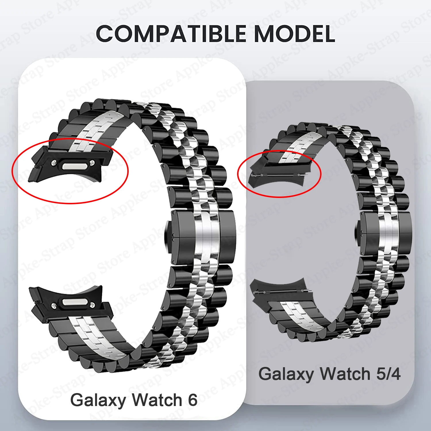 No Gaps Steel Strap for Samsung Galaxy Watch 6 Classic 43mm 47mm Metal Quick Fit Band for galaxy watch 6/5/4 40mm 44mm 5Pro 45mm