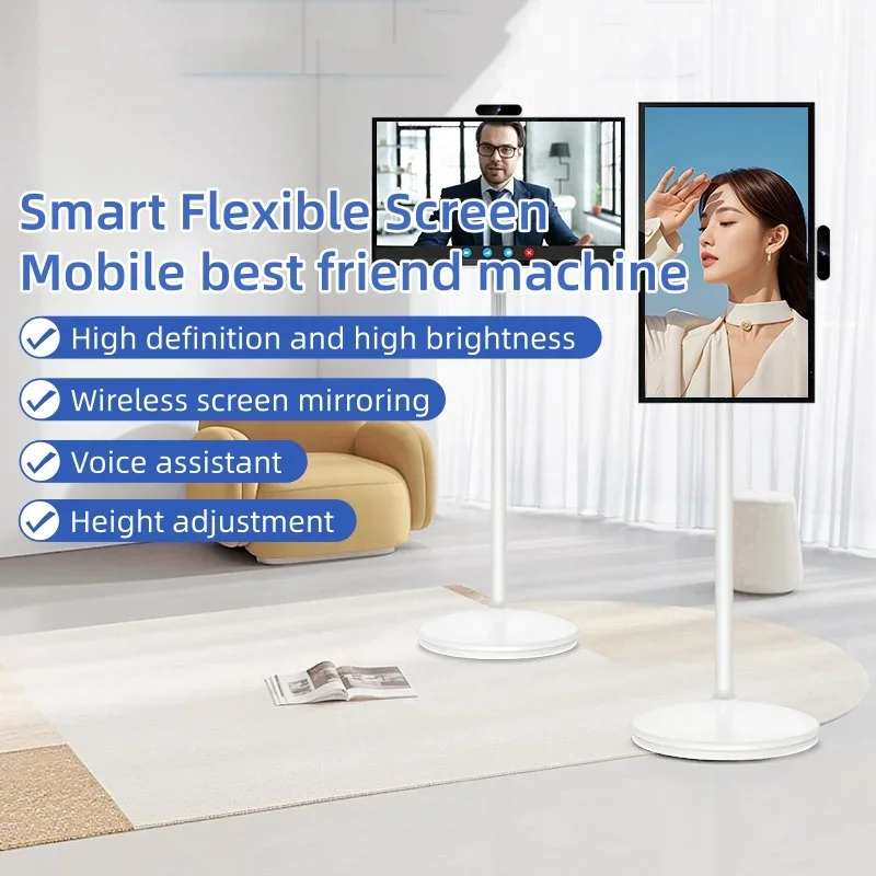 Smart Screen Adjustable and Rotating for Home Meetings Fitness Free Movement and Touchscreen Integration