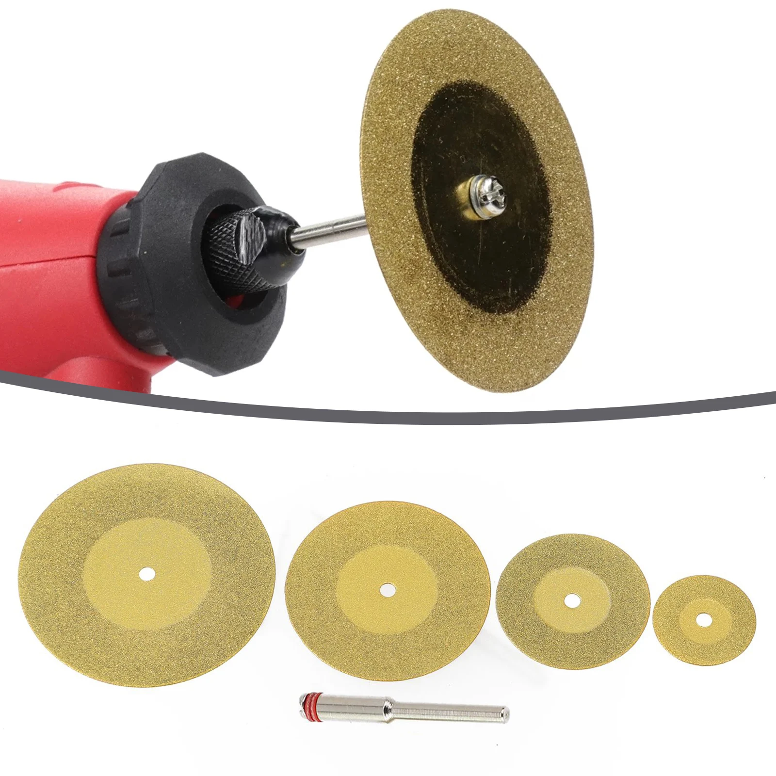 4pcs Diamond Saw Blade With Connecting Rod For Cutting Gemstone Glass Ceramic Rock Aluminium Copper Concrete Fibreglass Tools