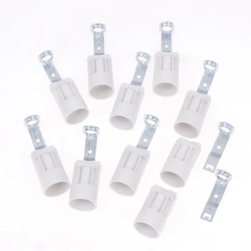 10Pcs E14 Bracket Lamp Holder Lighting Base Zinc Alloy Sockets Bulb Holder With Bracket For Table Lights Wall Lamp