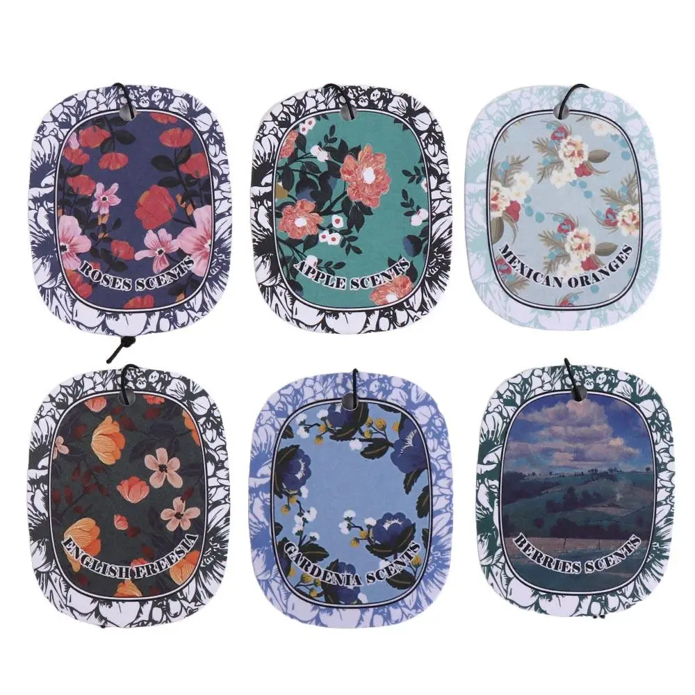 Paper Car Fragrance Hanging Decoration Flower Car Aromatherapy Rearview Mirror Perfume Pendant Long-lasting Cartoon