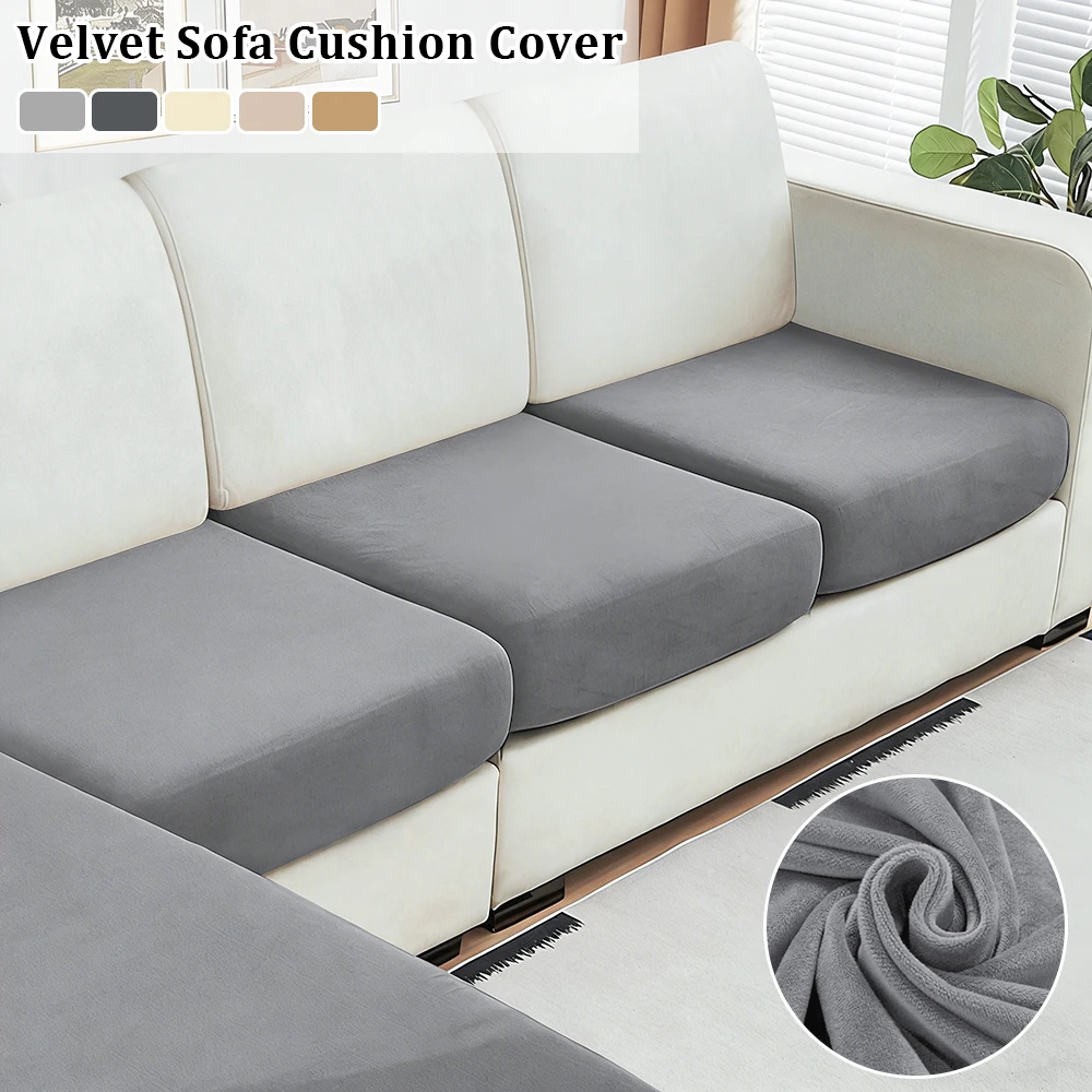 1 Stück Samtweiche Sofabezüge Einfarbig Dehnbare Sofa-Sektionbezüge für Wohnzimmer Waschbare Sitzkissenbezüge Wohndekor