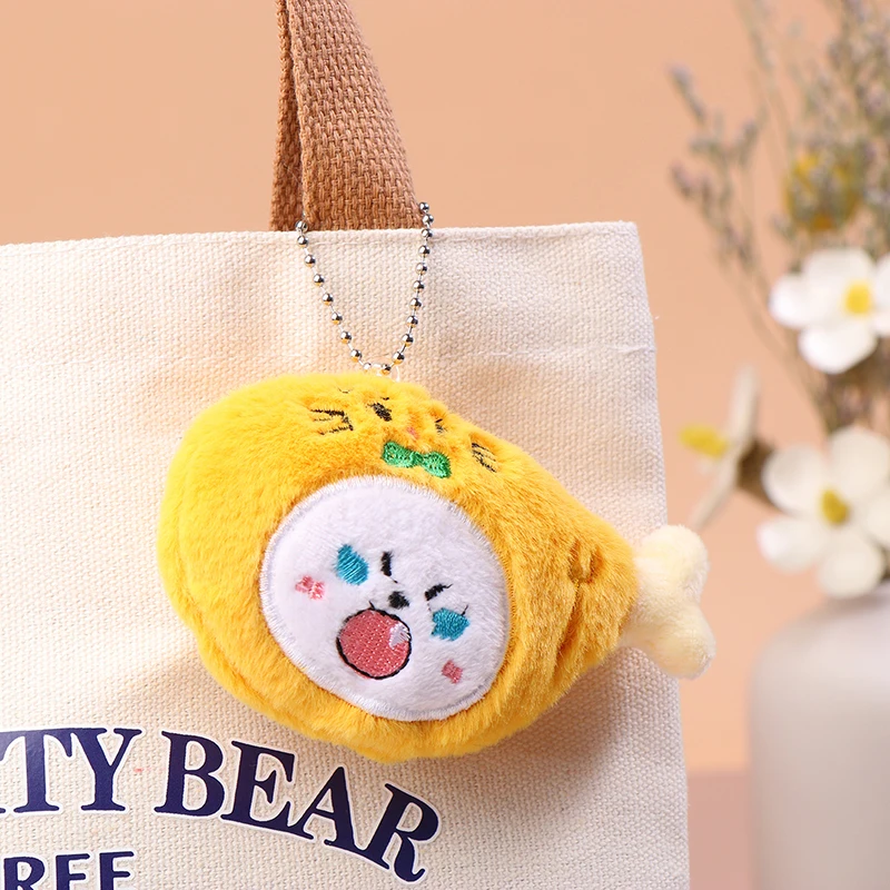 Squeaky Angry Chicken Leg Doll Pendant Funny Drag Plush Pendant Student Pendant Little Gift