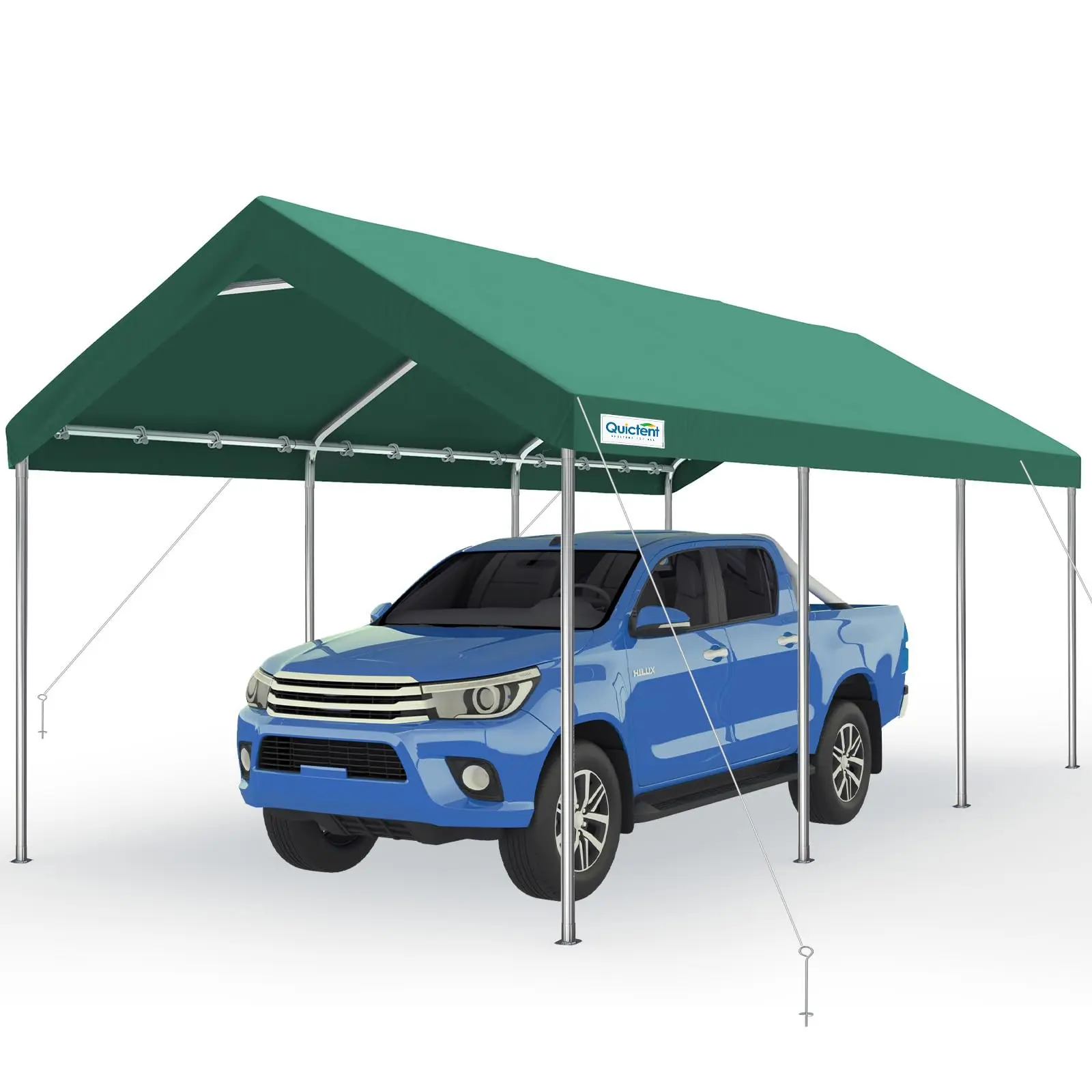 10x20 ft Heavy Duty Carport Canopy Galvanized Car Tent Outdoor Garage Boat Shelter with Reinforced Structure, Hanging