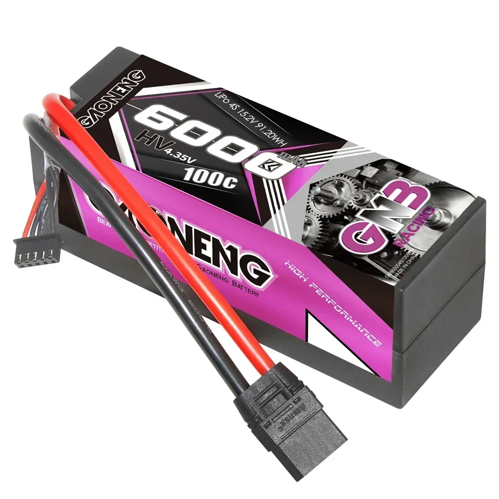 GAONENG GNB 6000mAh 4S2P 15.2V HV 100C/200C Light น้ําหนัก Hardcase LiPo แบตเตอรี่สําหรับ 1:8 RC ปีนเขารถเรือ