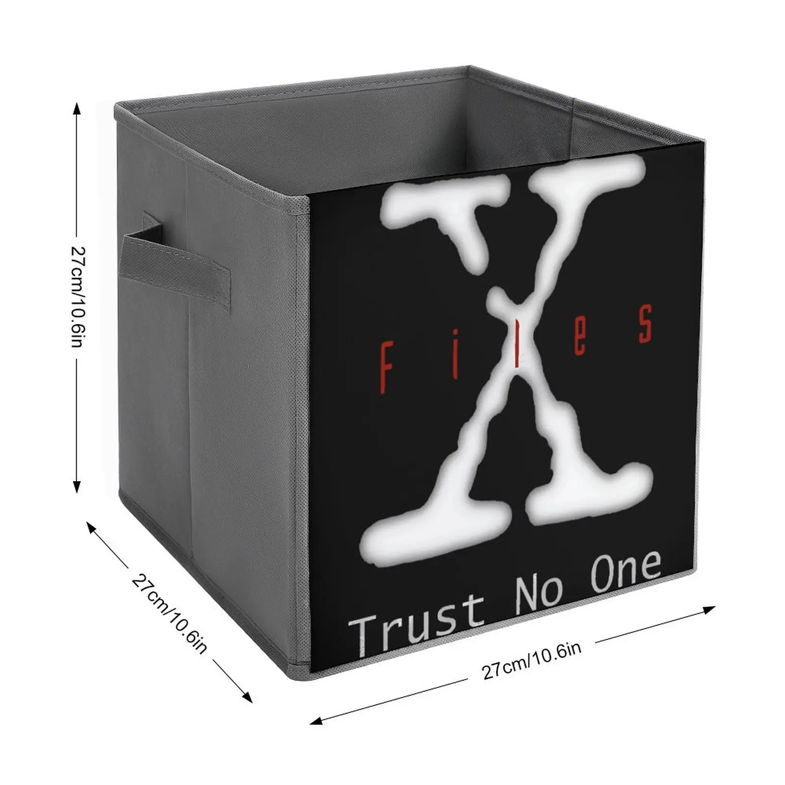 X Files Trust No One Essential for Folding Storage Box Storage Tank Dust Proof Novelty Storage of Pet Toys Handle on Both Sides