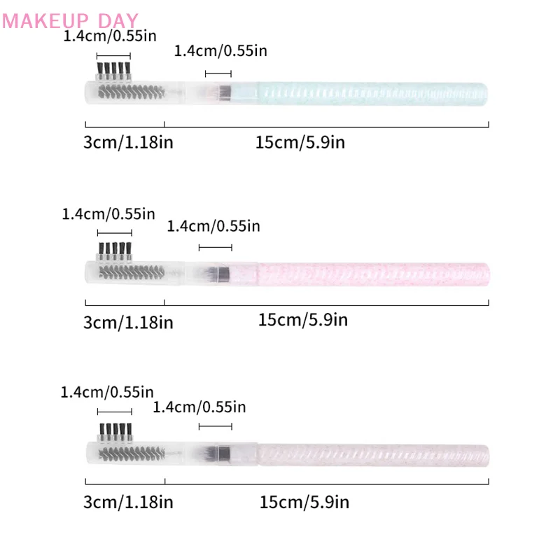 3in1แปรงสำหรับชุดแปรงแต่งหน้าแปรงคอนซีลเลอร์แบบช้อนแปรงตัวต่อขนตามาสคาร่าอุปกรณ์แต่งหน้าเครื่องสำอาง