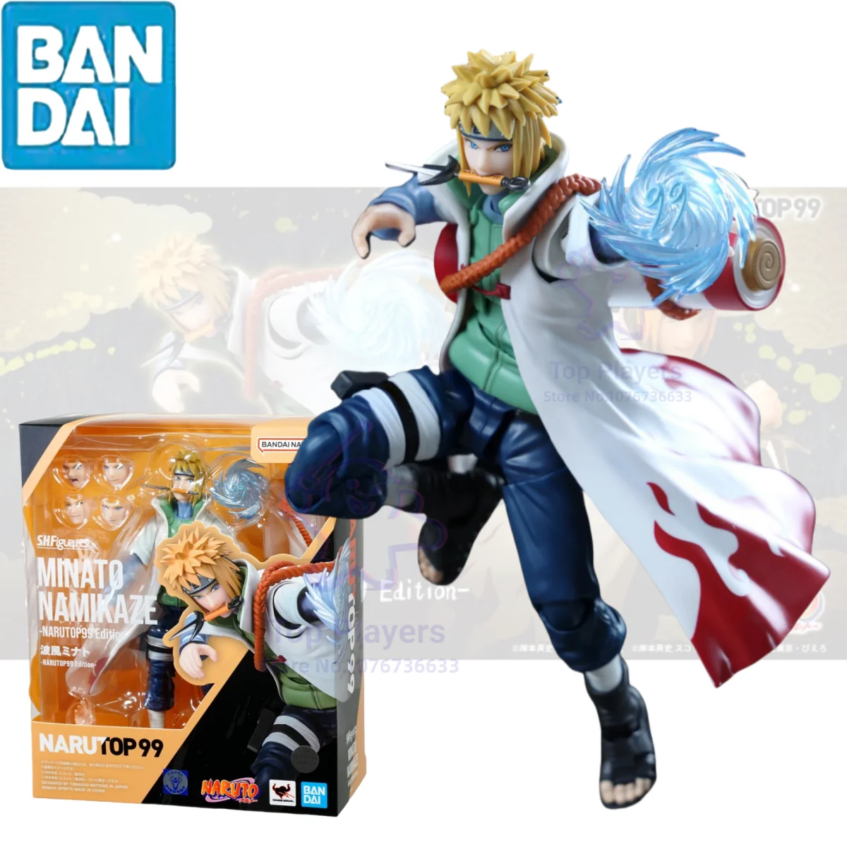 

In Stock Anime Bandai S.H.Figuarts Shf Naruto Shippuden Minato Namikaze Narutop99 Edition Action Figure Toy Trendy Gift Model