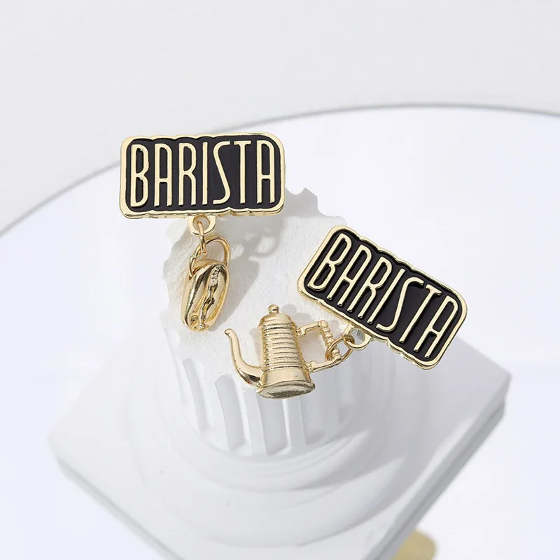 4 ชิ้น/เซ็ตเครื่องชงกาแฟชุดเข็มกลัดเคลือบ Bean เครื่องบดกาต้มน้ําถ้วยกระเป๋า Barista Badge Punk Lapel Collection Pin เครื่องประดับของขวัญ