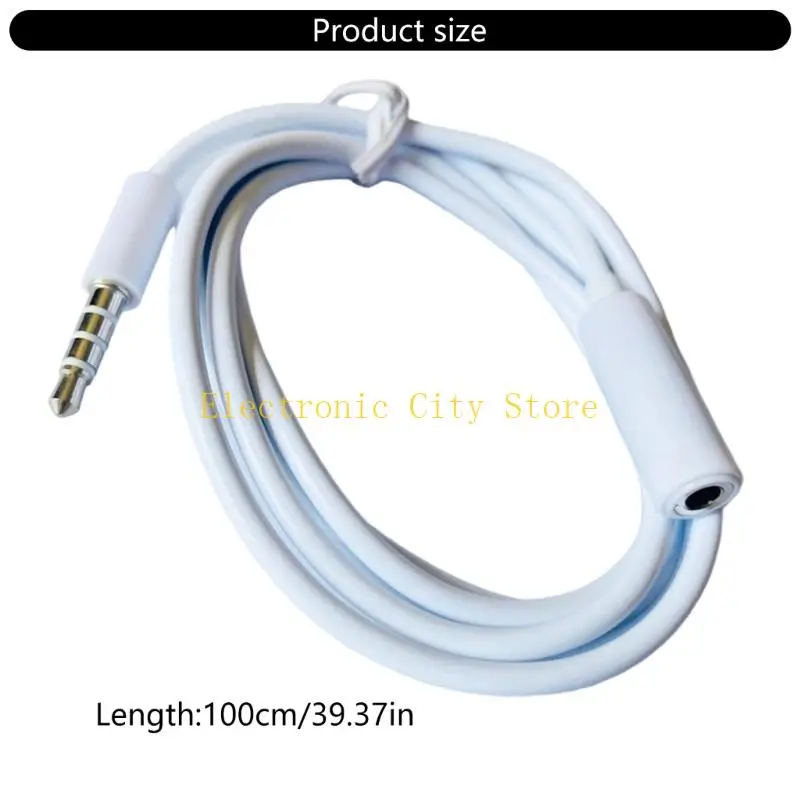 3.5mm Male to 3.5mm Female Stereo Sound Cable Flexible Portable Extend Line HU8D