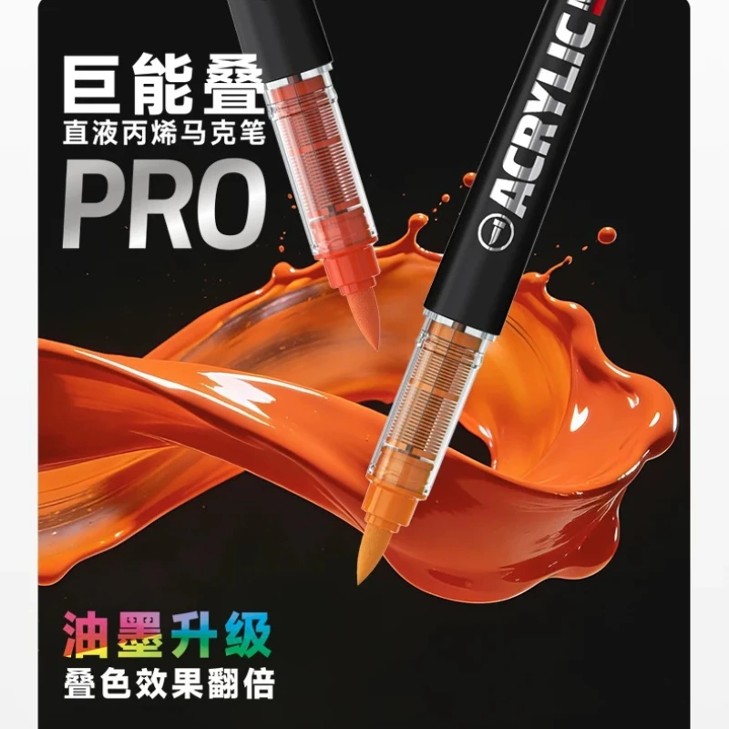 Languo PRO Series Acrylic Marker Pens Set Large Capacity Direct Ink Control Markers for Canvas Glass Plastic
