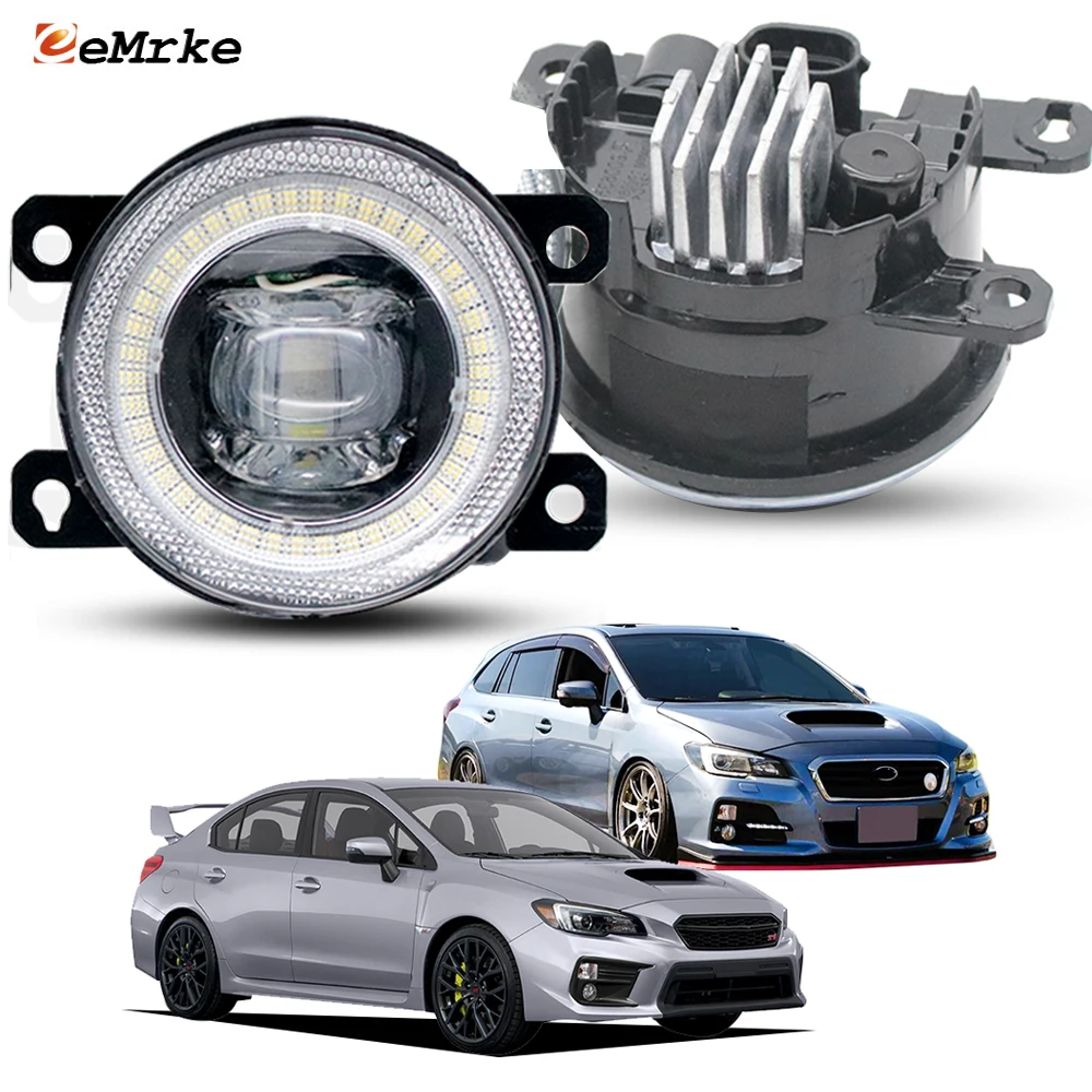 Upgrade Pair LED Fog Driving Lights 30W for Subaru Levorg WRX STi / WRX S4 2015-2019 Add Angel Eye Aperture DRL Halo Accessories