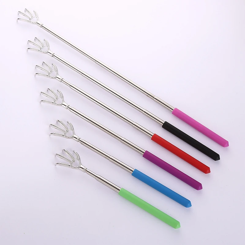 1 pz portatile estensibile telescopico Eagle Claw Metal Back scratcher/massaggiatore per le mani/Backslap con manici in gomma