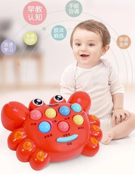 Groundhog muziek- en verlichtingsleermachine voor kinderen, puzzel vroeg onderwijs verlichting draagbare spelmachine speelgoed