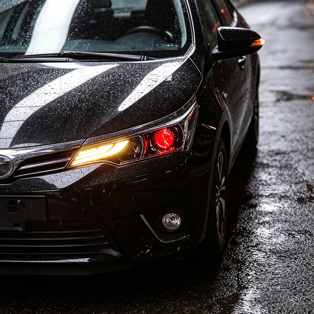 For Toyota Corolla 2017-2018 Auto Headlights Assembly Upgrade DRL Red Eyes Style LED Projector Lens Car Tools Accessories
