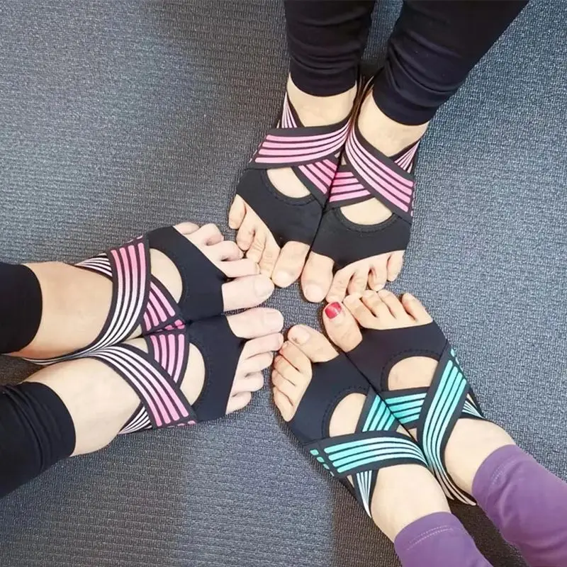 Yoga Dance Shoes Anti Slip Silicone Pilates Open Toe Professional Ballet Shoes Latin Dance Sports Shoes Breathable Indoor Shoes