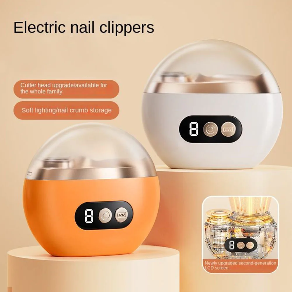Multifunctional Electric Nail Trimmer Anti-Pinch Nail Clippers With Lights Baby Adult Automatic Nail Polisher Fingernail Scissor