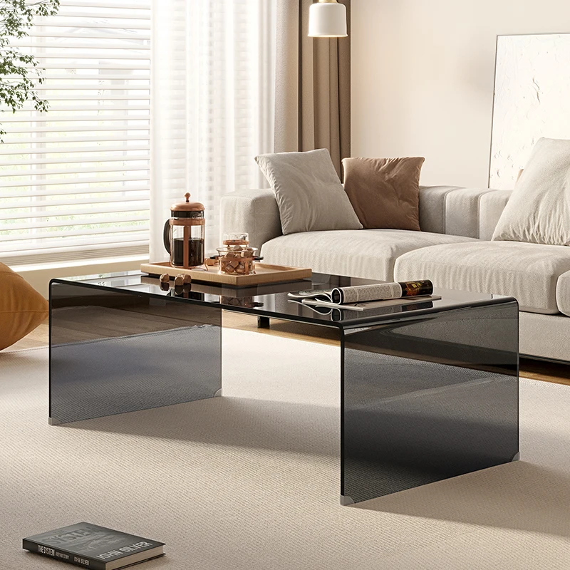 

New coffee table glass living room household rectangular small apartment simple modern mini office tea machine table minimalist