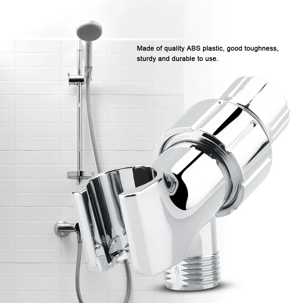 3-Way  Chrome Plating Shower Head Diverter Shower Arm Mounted Bracket Bathroom Accessories Shower Head Holder Diverter