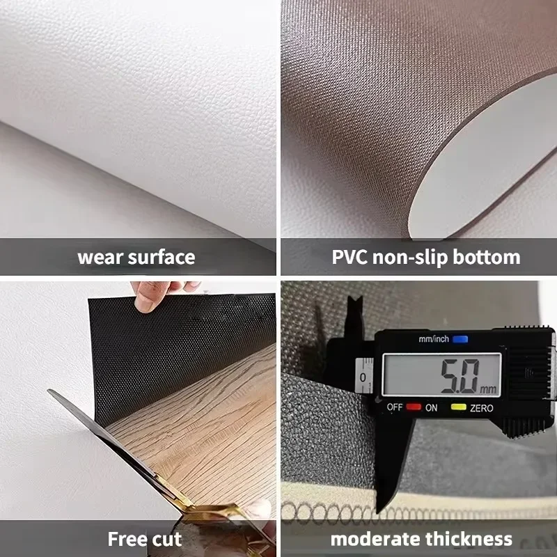 Kitchen Carpet Home Decoration Brown Dirt Resistant Non-slip PVC Floor Mat Waterproof Leather Mats Bathroom Balcony Outdoor Rug