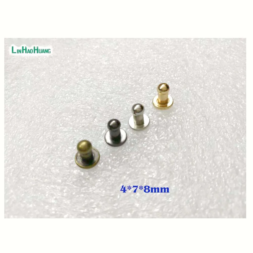 

80pcs 4x7x8mm Alloy Screw Knob Rivets for Handbag Belt Shoes Watchband Metal Rivets with Screws Decorative Hardware Accessories