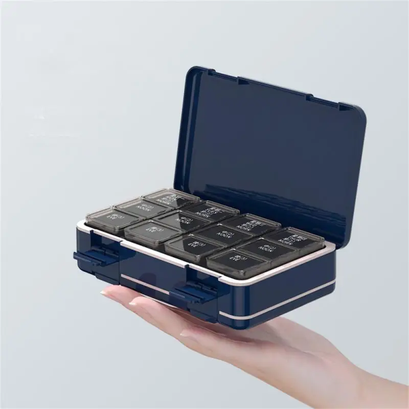 Storage Box Grid Design Sealed 24 Cells 24 Cells Pack Collectibles Travel Pill Box Easy To Carry Pill Box Small Size