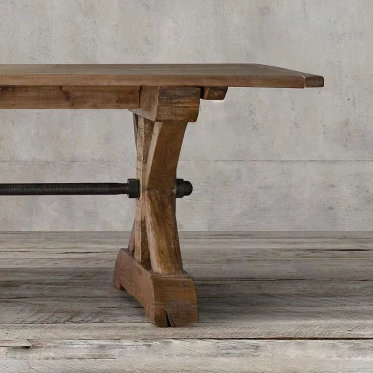 /High Quality Custom Traditional French Dining Room Furniture Rectangle Solid Wood Dining Table