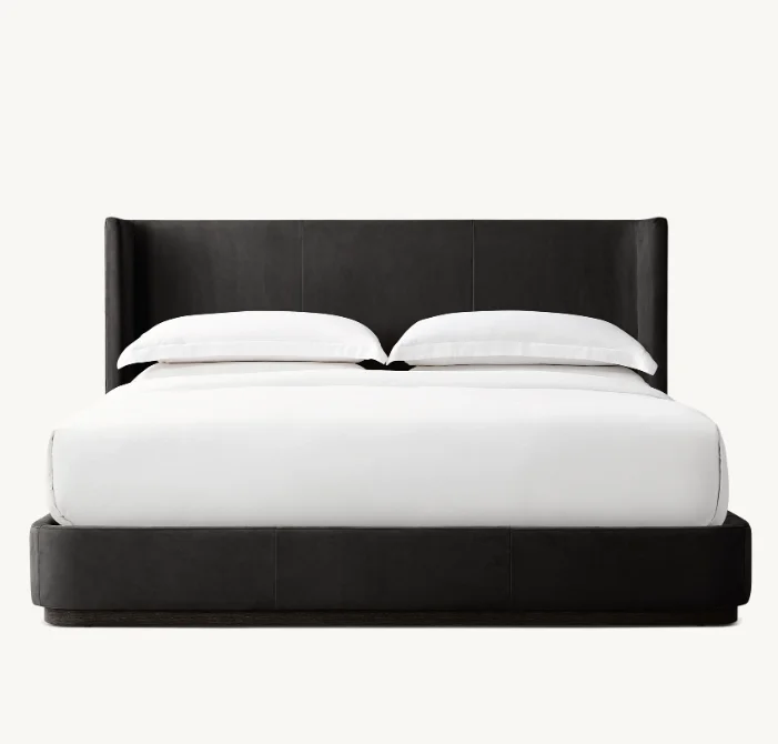

Luxury Furniture Bedroom King Size Bed Upholstered Leather Shelter Bed