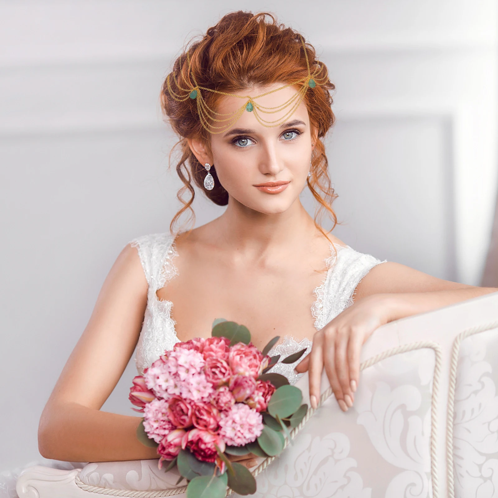 

1 шт., уникальная повязка на голову с кисточками в стиле барокко, искусственный бирюзовый декор, головной убор для женщин и девочек для особых случаев