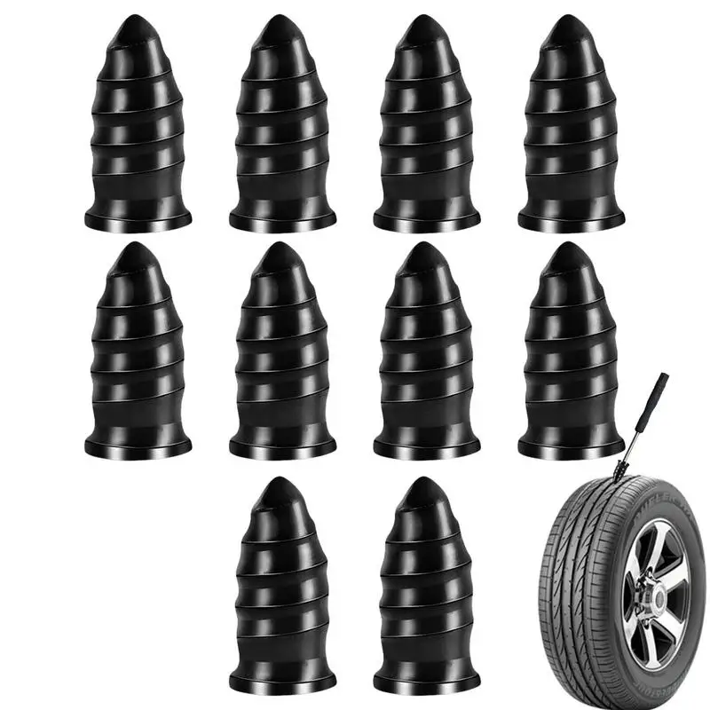 

10 Pcs Tire Rubber Nail Screws Car Tire Repair rubber exterior Fitting Set Tubeless Wheel Repairs Punctures Kit Patches For Car