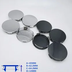 4pcs 65mm Car Vehicle Wheel Hub Center Cap Cover ABS Black For Most Cars Trucks Wheels Tires Parts Wear Parts
