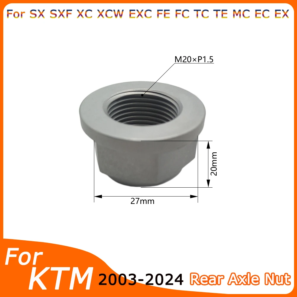 M20x1.5 Rear Axle Nut For KTM HUSQVARNA GASGAS EXC XCW SXF FE TE 125 250 300 400 525 Motocross Wheel Lock Spindle Pin Screw Bolt
