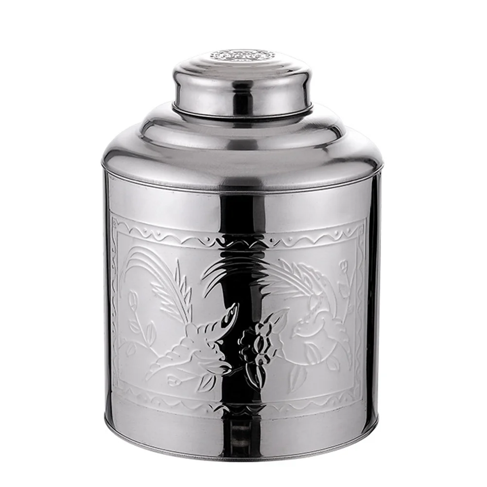 

Tea Candy Jar Storage Biscuit Insect-proof Canister Metal Stainless Steel Sealing Tin Portable Wear-resistant