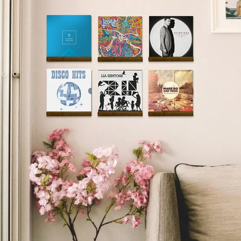 Wall Record Holder Wood Vinyl Record Shelf Wall Mount Record Storage Racks Small Wall Vinyl Record Holder Display Shelf
