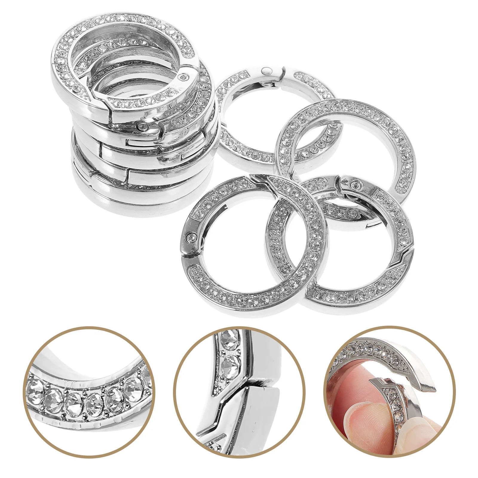 

10Pcs Strong Connection Rings for Purses Bags Dog Collars Car Keys DIY Keychains Lanyard Repair Craft Projects