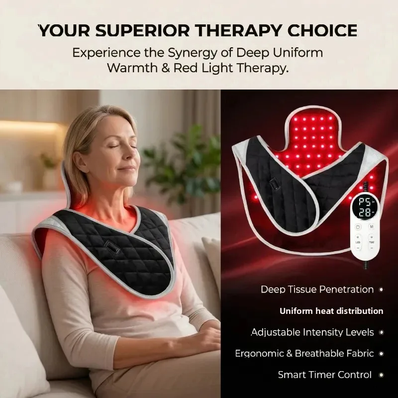 

Electric Neck And Shoulder Vibration Massager with Red Light Infrared Therapy for Cervical Vertebra Arthritis Relief