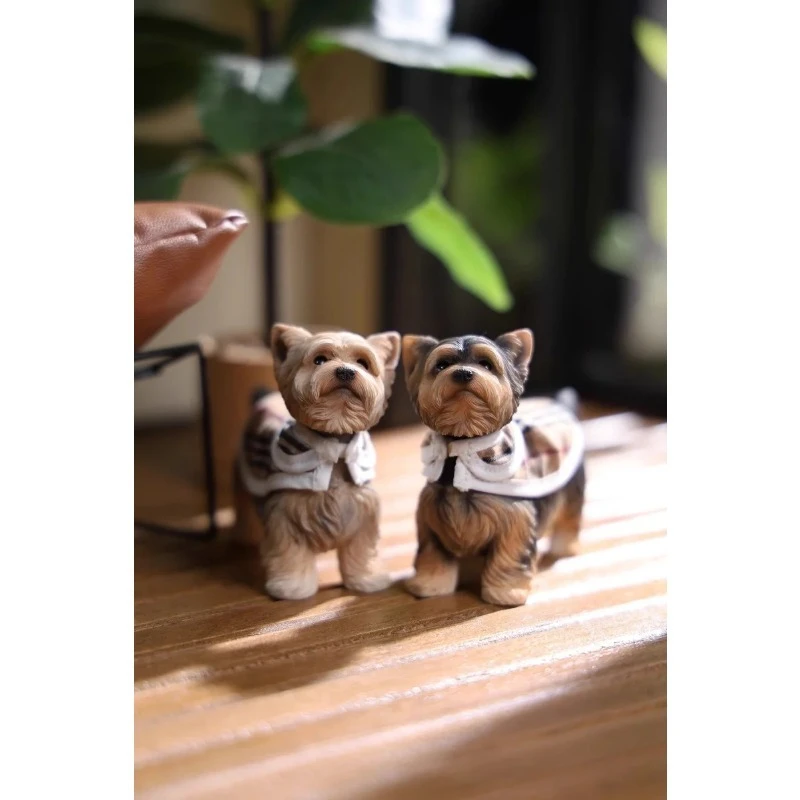 Jxk229 1/6 escala yorkshire terrier figura realista filhote de cachorro resina modelo animal para figuras de ação de 12 polegadas boneca colocação