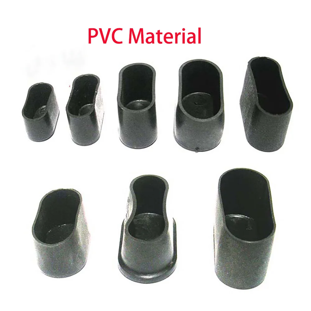 4pcs Thickened Soft PVC Oval Chair Table Leg Cover Non Slip Silent Leveling Foot Floor Scratch Protector Dust Protection Pad