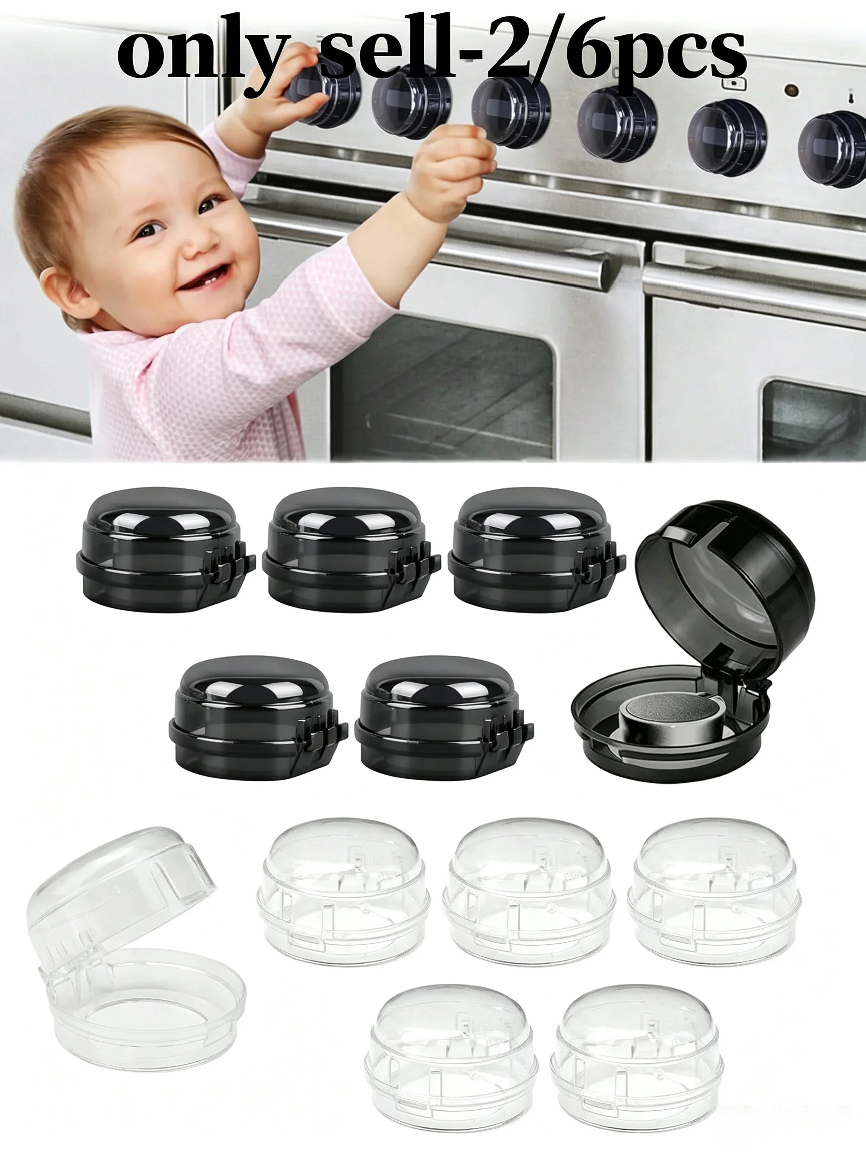 2/6pcs Child Safety Stove Knob Covers - Keychain Design Universal Size Baby Gas Stove Knob Protector Covers Stove Guard
