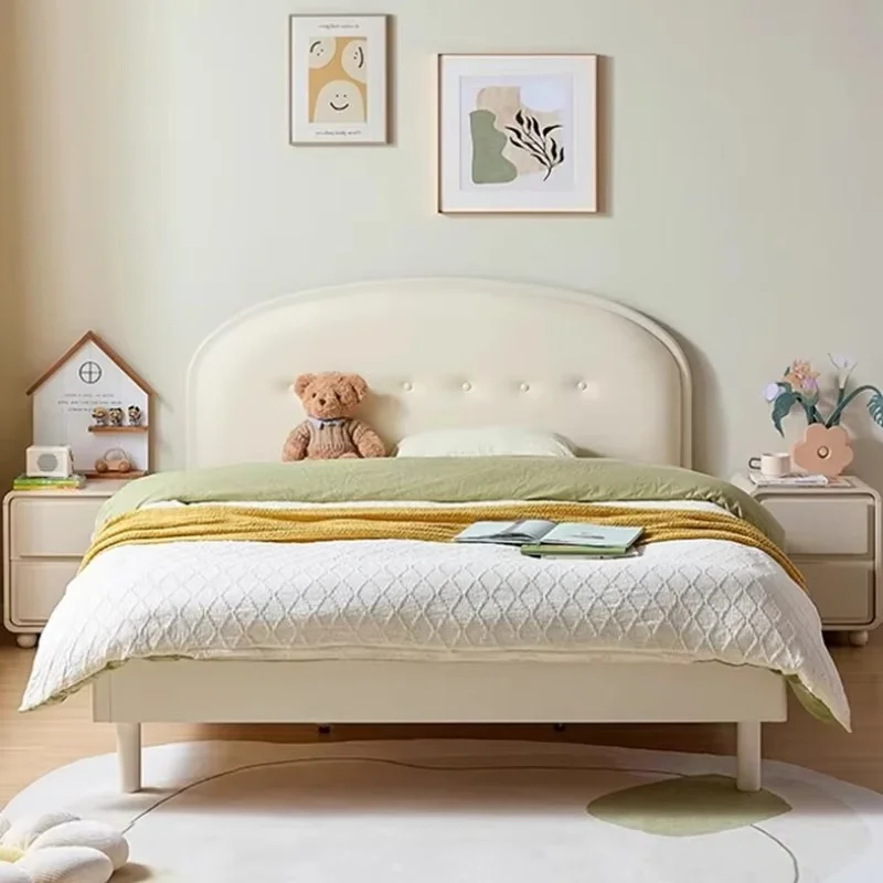 Modern Girl Double Bed Simple Aesthetic Bedding High End Wood Double Bed Design Sleeping Camas Matrimonial Bedroom Furniture