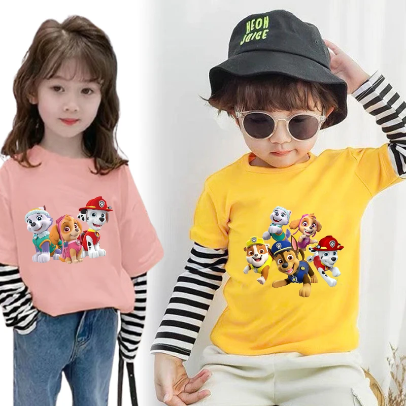 

PAW Patrols Kids Sweatshirt Stripe Clothing Long Sleeve Chase Skye Cute Dog Anime Clothes Autumn Spring Pullover Tops Child Gift