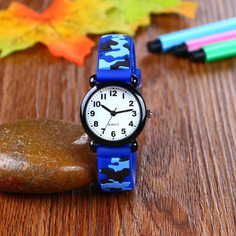 Cartoon camouflage men's student children's watch, children's trendy watch, quartz watch