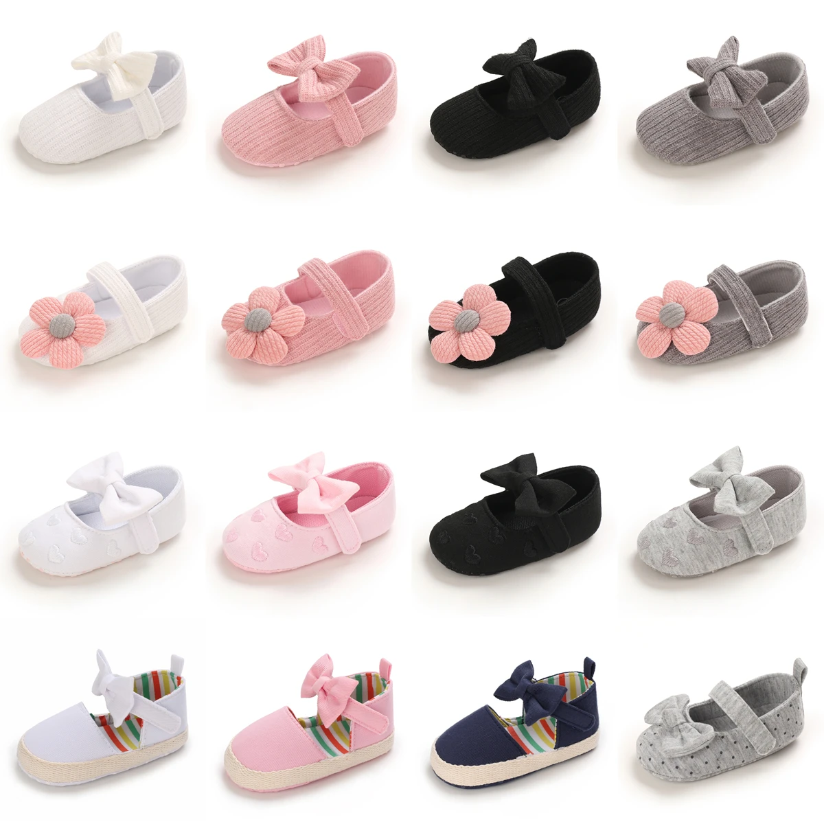 

Newborn baby girl princess shoes cute bow girls shoes First Walkers baptism shoes soft bottom flat toddler shoes