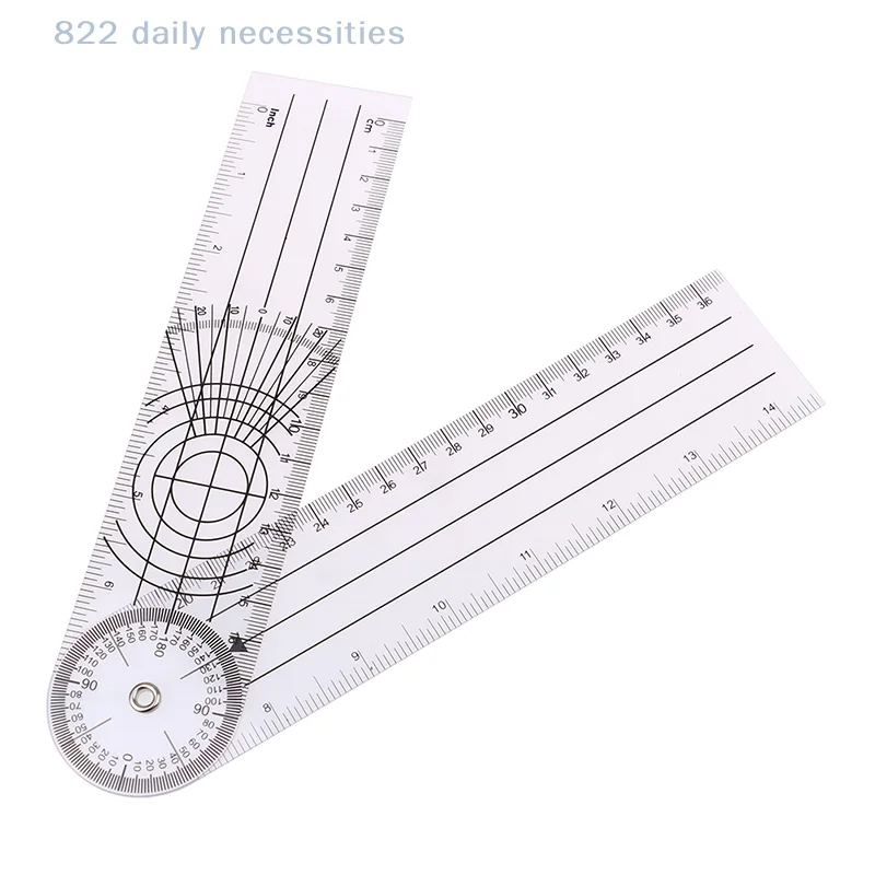 convenient1PC Multi-Ruler Goniometer Angle Spinal Ruler 360 Degree Measuring protractor Tool